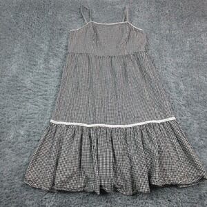 Lizzy Dress Womens 2X Black White Gingham Maxi Sundress Tiered Cotton Lined